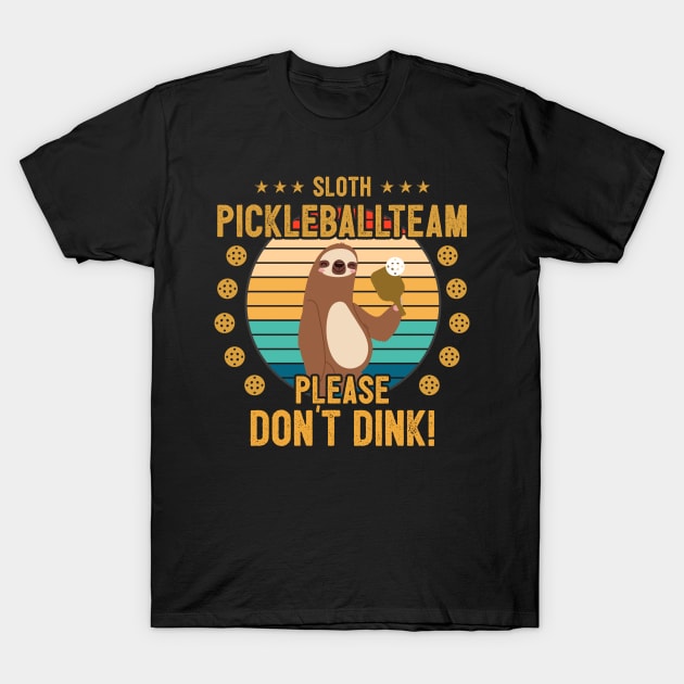 Funny Pickleball Player Gift Sloth T-Shirt by Pummli